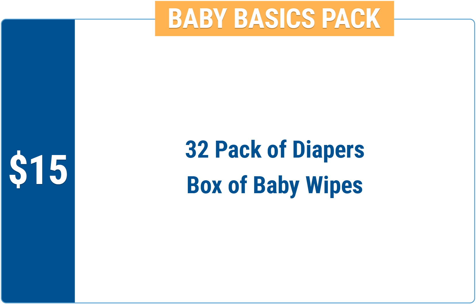Donate 32 Packs of Diapers, Box of Baby Wipes for 15$